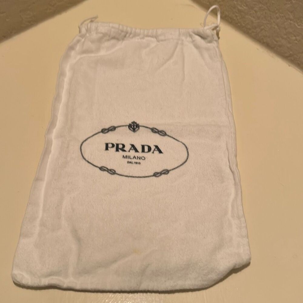 Prada Drawstring Top Dust Bag White Medium Rectangle Storage Gift Organized